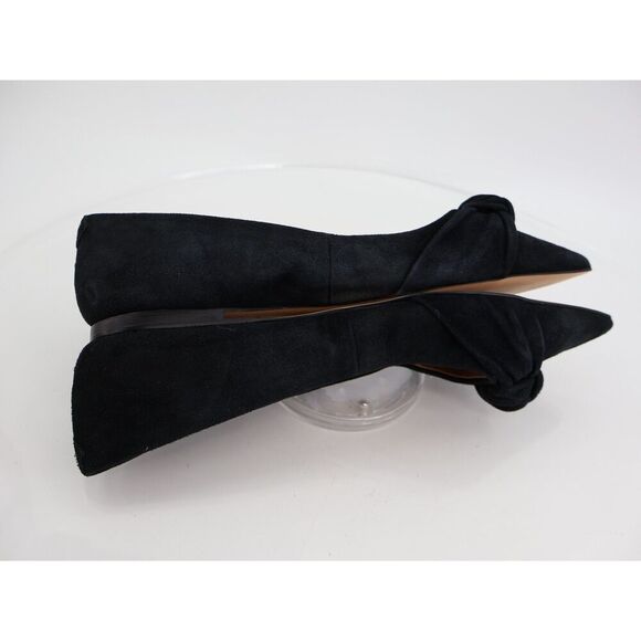 Sam Edelman Wheaton Ballet Flats Women 9.5 Black Suede Pointed Bow Slip On Comfy - Picture 6 of 10